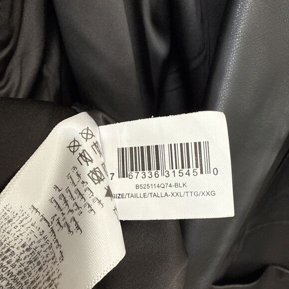 BCBG Maxazria Vegan Leather Coat Blazer Womens Size XXL Black Soft - Picture 7 of 7